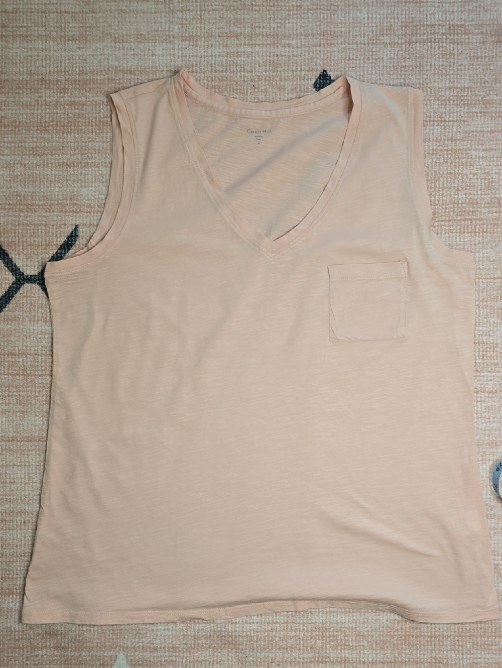 Garnet Hill Peach V-Neck Pocket Tank